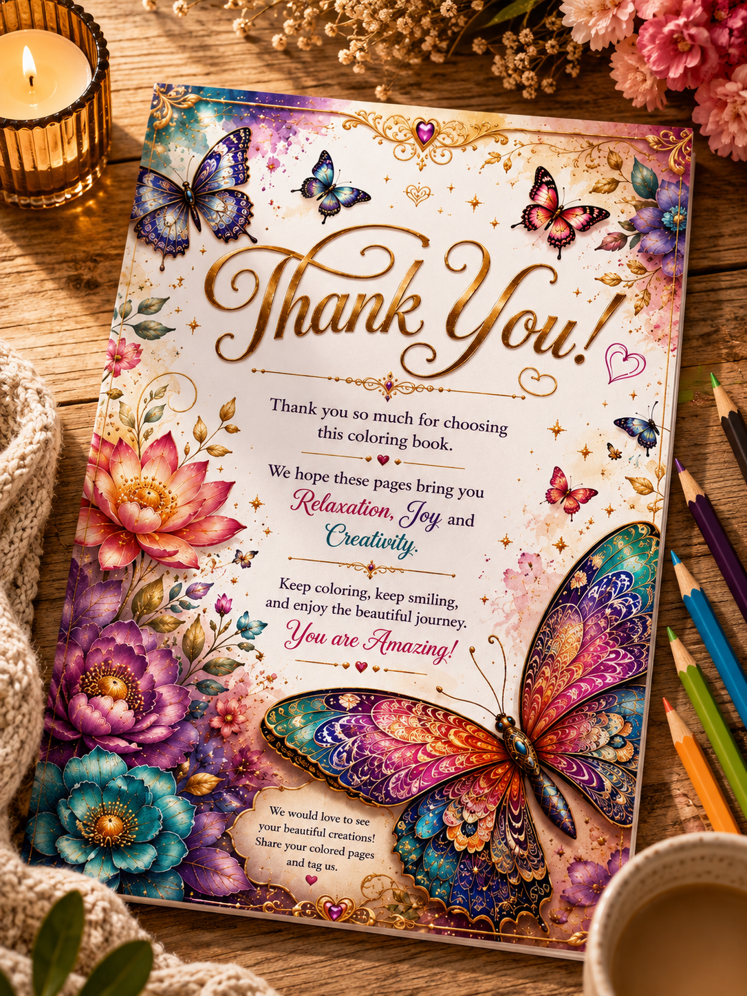 Pack of Two Animals and Butterfly Coloring Books
