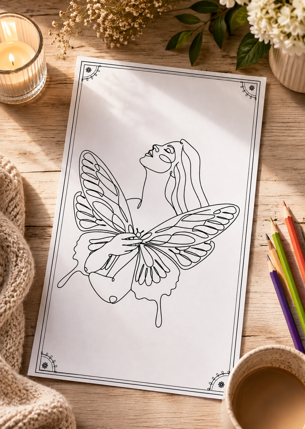 Pack of Two Butterfly and Botanical coloring Books