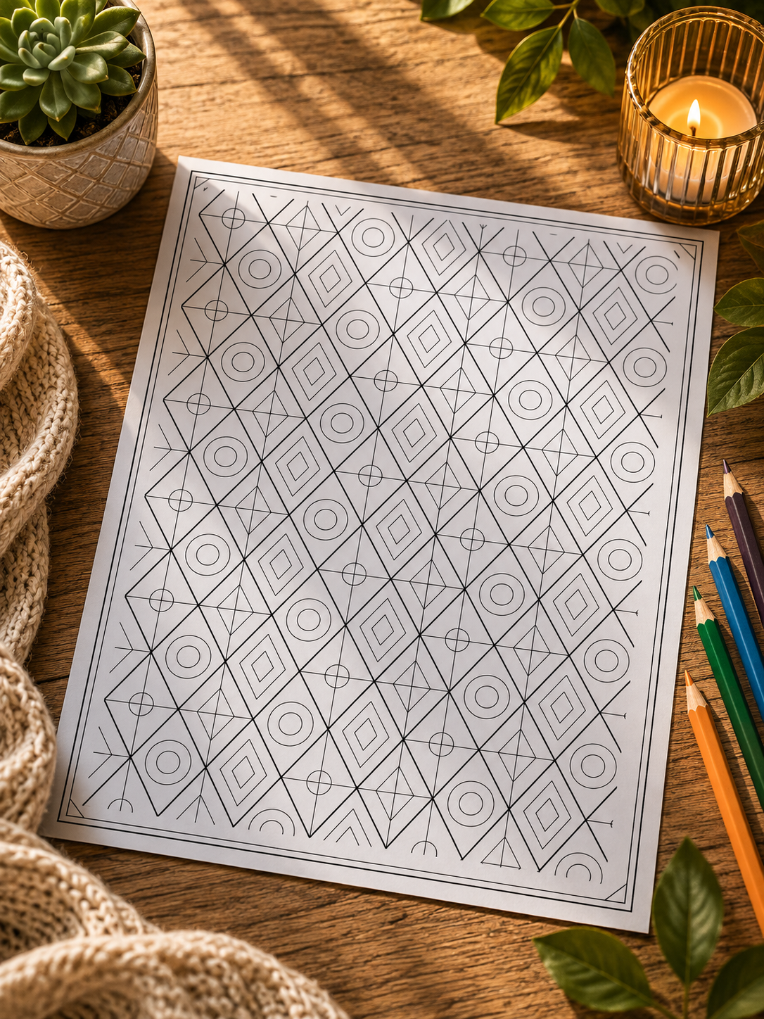 Pack of Two Geometrical coloring Books