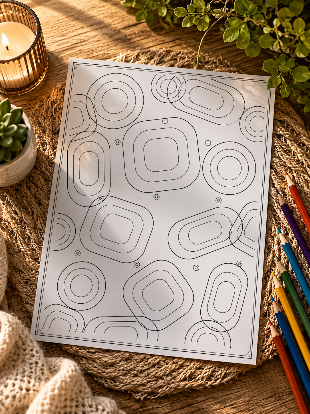 Pack of Two Geometrical coloring Books
