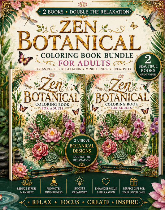 Pack of Two Botanical coloring Books