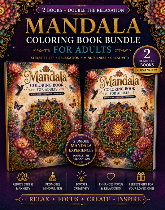 Pack of Two Mandala Coloring Books